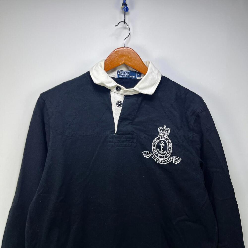 Vintage 90s Polo Ralph Lauren Rugby  Long Sleeve Shirt Small - Picture 2 of 15